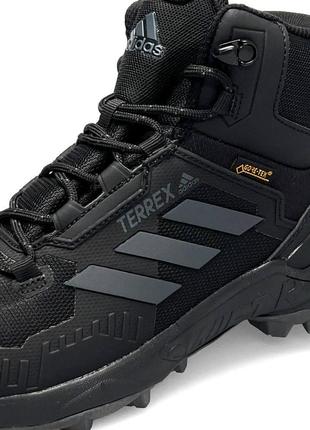 Чоловічі зимові кросівки adidas terrex swift r gore tex чорні високі до -21*с адідас терекс термо (b)9 фото