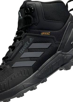 Чоловічі зимові кросівки adidas terrex swift r gore tex чорні високі до -21*с адідас терекс термо (b)7 фото