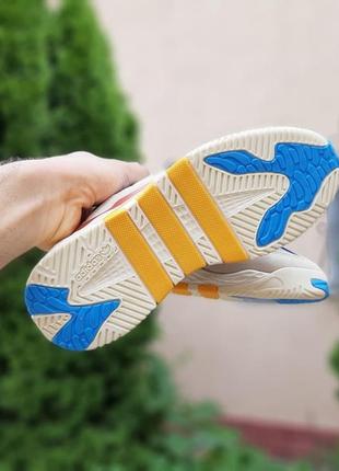 Мужские кроссовки демисезон adidas niteball бежевые с желтым и синим2 фото