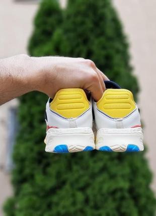 Мужские кроссовки демисезон adidas niteball бежевые с желтым и синим4 фото
