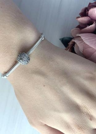 Срібний шарм на браслет пандора квіти ромашки шармики намистини срібло на браслет пандора