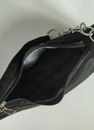 Вельветова сумочка з ланцюжком7 фото