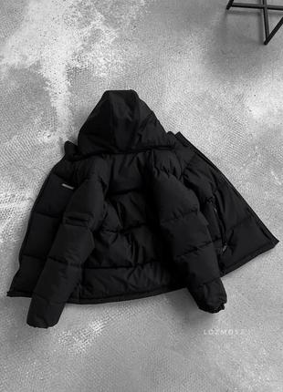 Мужская зимняя куртка оверсайз короткая черная до -20 пуховик короткий теплый водонепроницаемый (b)2 фото