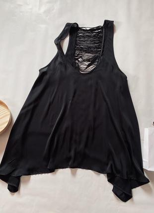 Вечерняя модная блуза со стряпами, вечерняя блузка, чёрная блузка3 фото