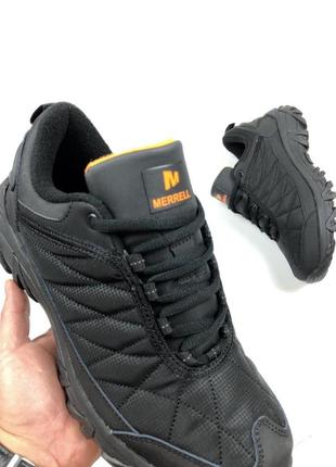 Чоловічі зимові кросівки merrell  чорні з помаранчевим