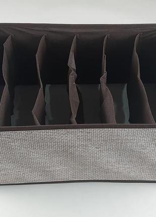 Органайзер 44*30*20 см, на 6 отделений, для хранения мелких предметов одежды коричневого цвета3 фото