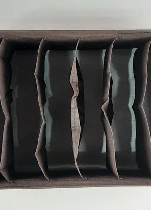 Органайзер 44*30*20 см, на 6 отделений, для хранения мелких предметов одежды коричневого цвета2 фото