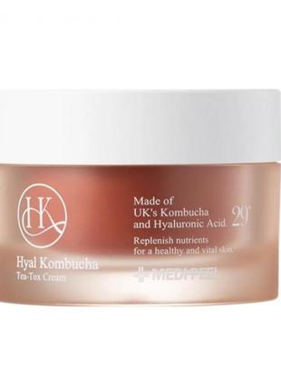 Крем-гель для лица увлажняющий с комбучей medi-peel hyal kombucha tea-tox cream, 50 мл2 фото