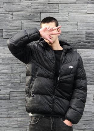 Куртка теплая зимняя пуховик мужской демисезонный nike молодежная стильная куртка1 фото