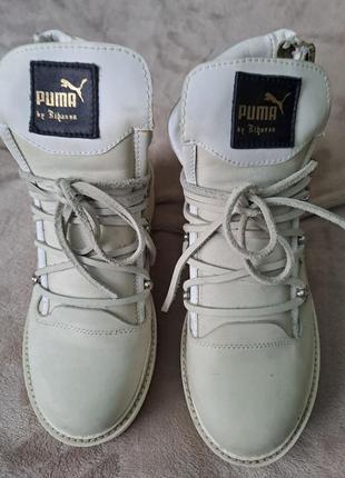 Puma x fenty by rihanna sneaker boot white жіночі кросівки пума білі платформа1 фото
