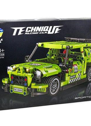 Детский конструктор technique sportcar спорт. машина 540 деталей с резиновыми колесами в подарочной упаковке