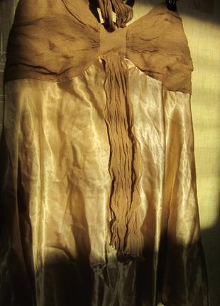 Sale атласный топ -  блуза, расклешенная от груди, натуральный шелк1 фото