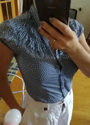 Блуза з тоненького котону, відтінок денім h&m3 фото