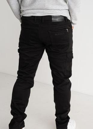 Джинси, штани чоловічі зимові на флісі з накладними кишенями "карго" стрейчеві fangsida, туреччина4 фото