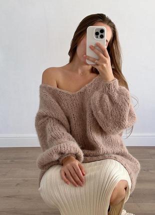 Мягенький свитер оверсайз из шерсти альпака6 фото