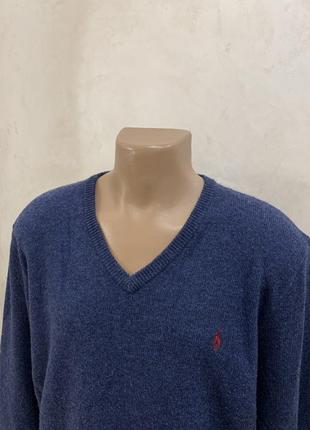 Шерстяной свитер джемпер бренда polo ralph lauren синий9 фото