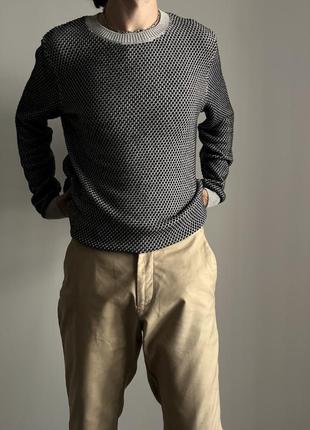 Samsoe samsoe knit wool sweater свитпер кофта свитшот свитер оригинал премиум шерсть серый теплый реглан гольф вязаный