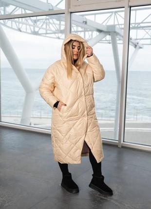 Женское зимняя длинная куртка плащевка на синтепоне 250 размеры батал6 фото