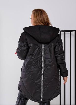 Женское зимняя длинная куртка плащевка на синтепоне 200 размеры батал5 фото