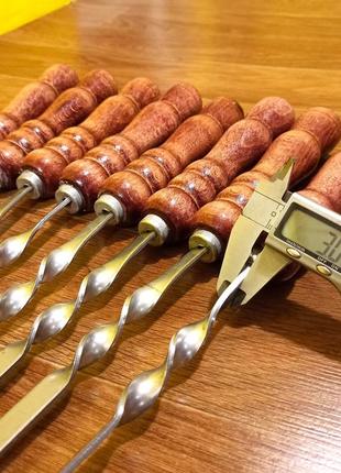 Набір шампурів в чохлі 8шт. шампури 3мм з дерев'яною ручкою. шампури для шашлику з нержавійки.8 фото