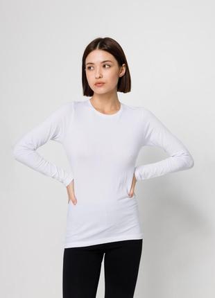 Белый лонгслив/ белый хлопковый лонгслив/ лонгслив
