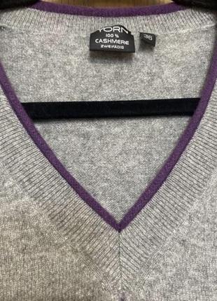 Шикарный кашемировый джемпер пуловер по фигуре в клетку аргайл 44-46 р8 фото