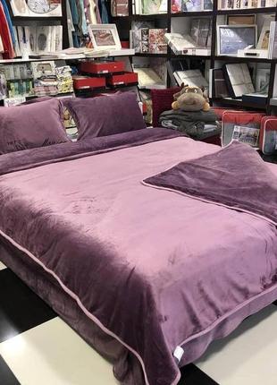 Велюровий комплект постільної білизни monika