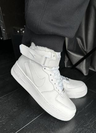 Кроссовки белые зимние найк nike air force Light winter (36рр - 45рр) кроссовки мужское зимнее белое найк, кроссовки жемние, кроссовки зимние