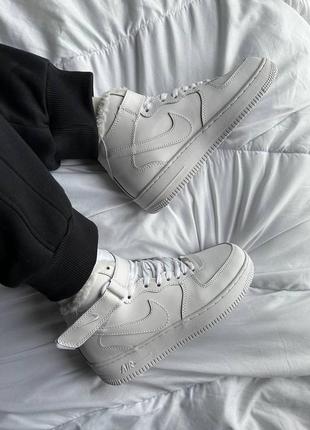 Кросівки білі зимні найк nike force air force high winter (36рр - 45рр) кроссовки мужские зимние белые найк, кроссовки женские зимние, кросівки зимні7 фото