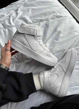 Кросівки білі зимні найк nike force air force high winter (36рр - 45рр) кроссовки мужские зимние белые найк, кроссовки женские зимние, кросівки зимні2 фото