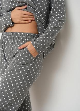 Пижама женская штаны и кофта звездочки 146202 фото