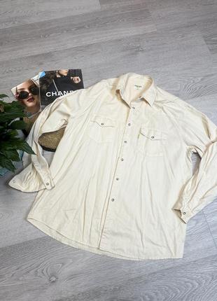 Мужская рубашка в стиле вестерн vintage panhandle slim beige xl, рубашка в стиле вестерн кремового цвета на застежках