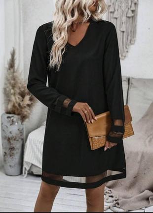 Сукня крепдайвінг та сітка