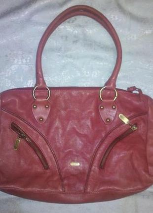 Сумка бордово-красная ориано натур кожа