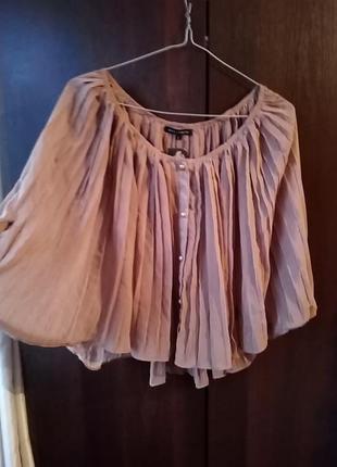 Оригинальная блузка-летучая мышь, плиссе