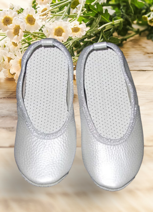 Чешки, балетки  из перламутровой кожи. чешки шкіряні