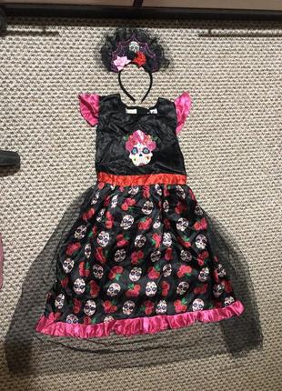 Карнавальна сукня санта муерте, обруч