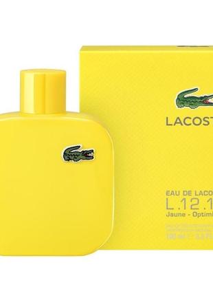 Чоловіча туалетна вода lacoste l.12.12 yellow jaune 100 мл