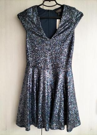Новое платье с пайетками topshop, размер xs, s.1 фото