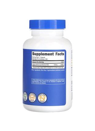 Nutricost витамин в6 100 мг - 240 капсул / сша