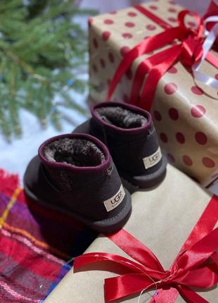 Жіночі ugg ultra mini dark brown4 фото