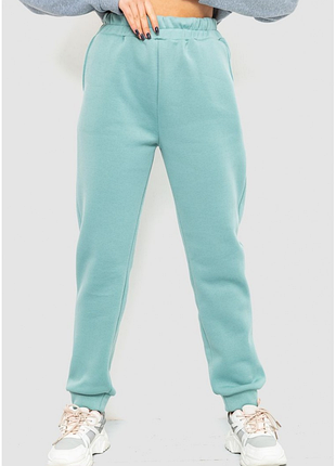 Спорт штани жіночі на флісі, колір м'ятний, 214r109