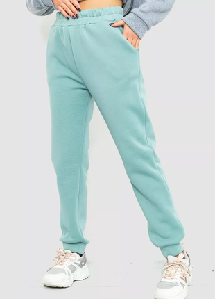 Спорт штани жіночі на флісі, колір м'ятний, 214r1093 фото