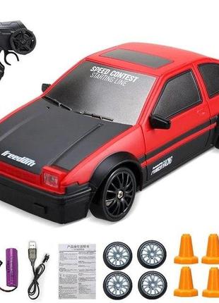 Машинка для дріфту на радіокеруванні 1:24 toyota ae86 sprinter trueno 4wd / тойота на радіокеруванні дрифт1 фото