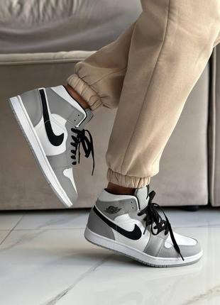 Кроссовки nike air jordan retro 1 grey (fur)