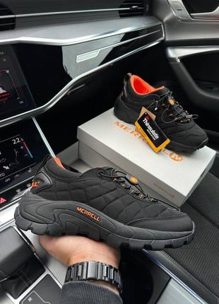 Кроссовки термо зимние merrell ice cap moc 2 gore tex all black orange