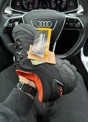 Кроссовки термо зимние merrell ice cap moc 2 gore tex all black orange3 фото