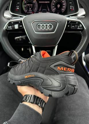 Кроссовки термо зимние merrell ice cap moc 2 gore tex all black orange6 фото