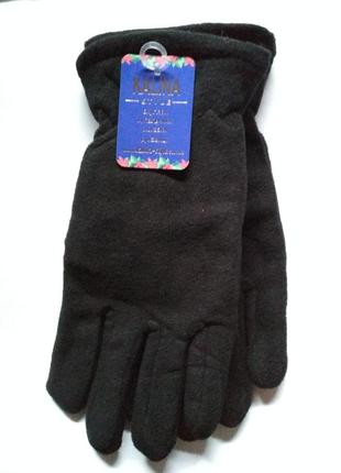 Распродажа, рукавицы мужские, двойные, флисовые, средний размер, цвет черный3 фото