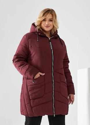 Женское зимнее пальто плащевка на синтепоне 250 размеры батал7 фото